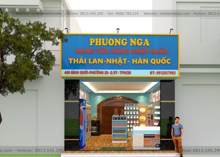 Thiết kế siêu thị hàng nhập khẩu Phương Nga, Bình Thạnh